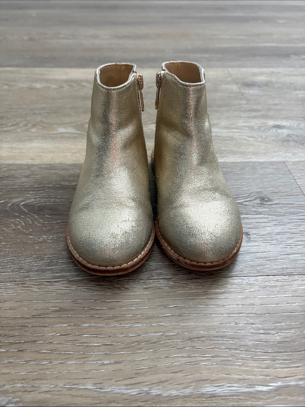 Janie and Jack Metallic Gold Kids Ankle Boots